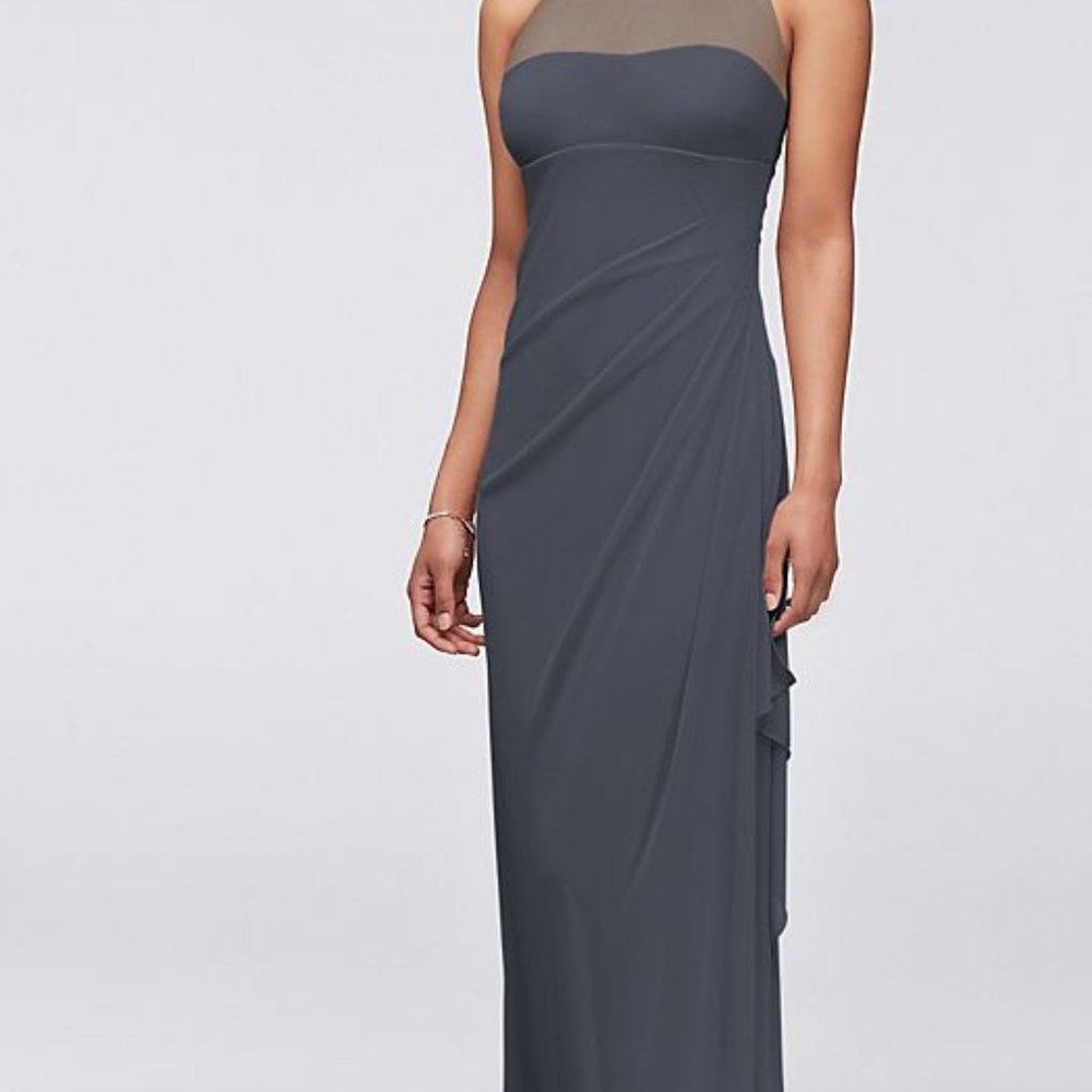 Mercury high neck bridesmaid dress